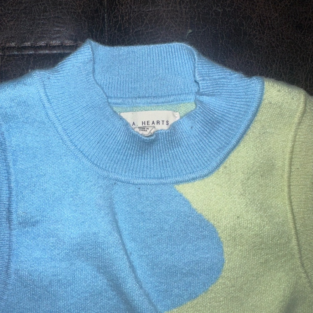 La Hearts Blue and Green Crop Top